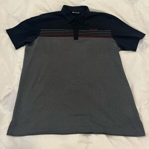 Travis Mathew Men's Black and Gray Polo Shirt